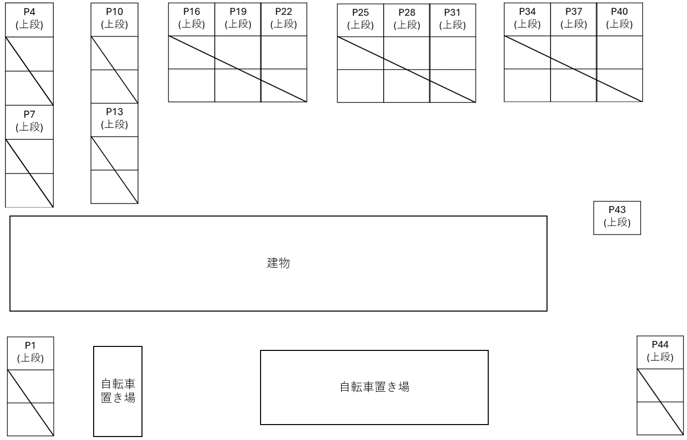 アカデミア清新の駐車配置図