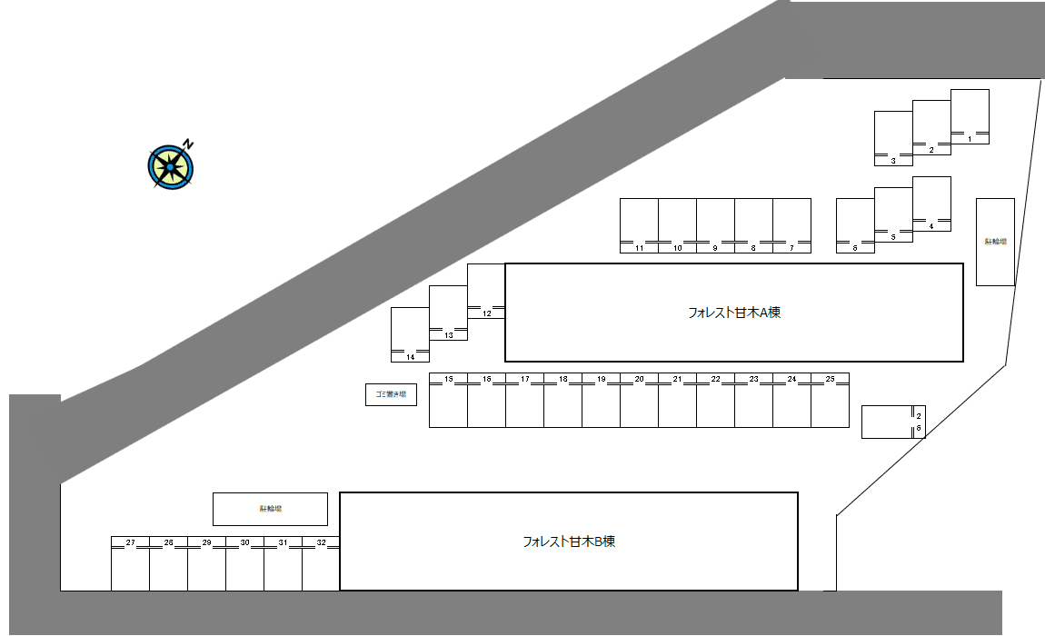 フォレスト甘木の駐車配置図