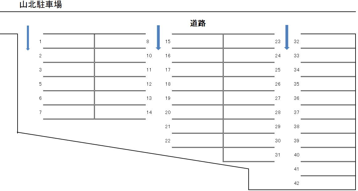 山北町藤田駐車場の駐車配置図