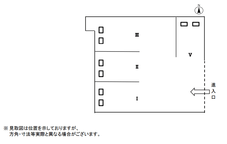 中根2-23駐車場の駐車配置図
