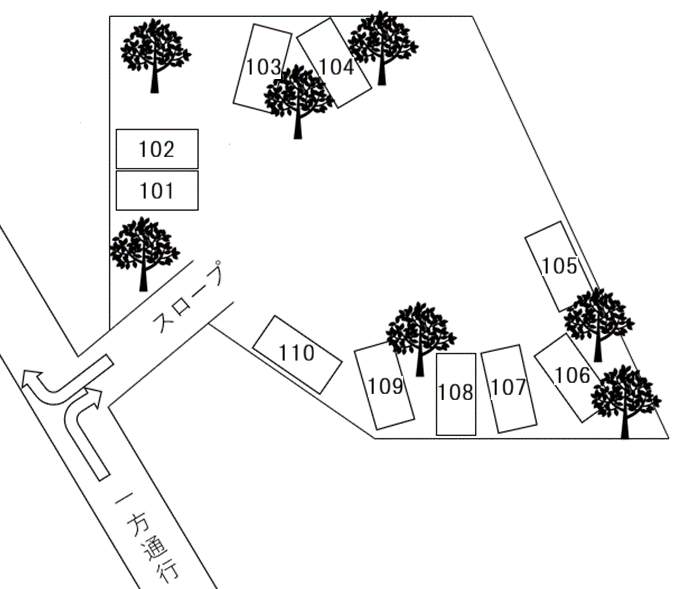 ロイヤルヒルズ 第1駐車場の駐車配置図