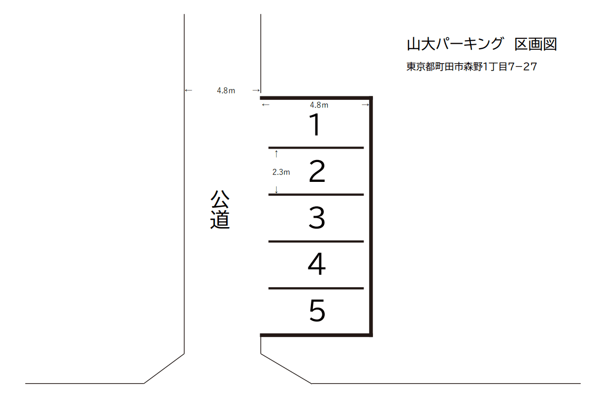 山大パーキングの駐車配置図