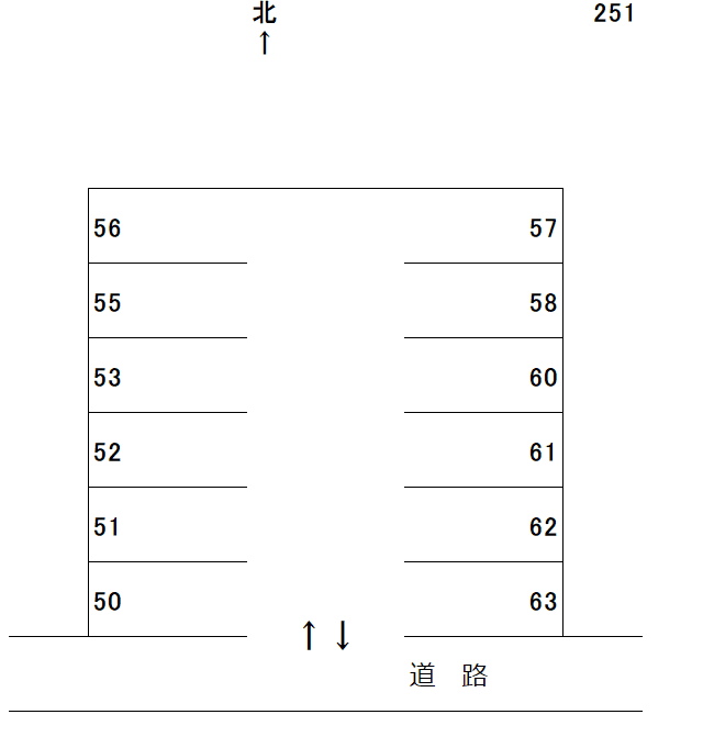 岩倉-251の駐車配置図