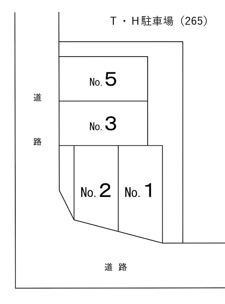 T・H駐車場(265)の駐車配置図