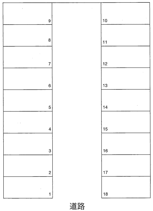 高岡市駅南1丁目1007 月極駐車場(駅南ビル第二駐車場)の駐車配置図