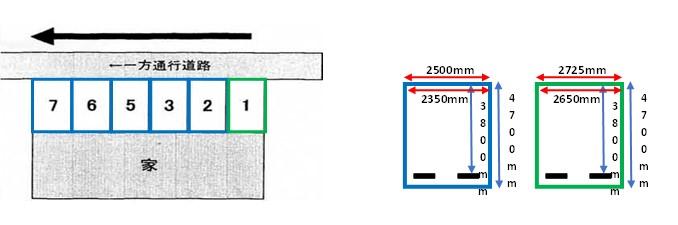 北安江Kパーキングの駐車配置図