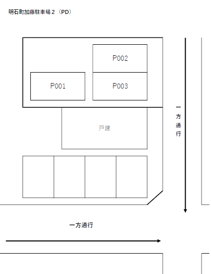 明石町加藤駐車場2の駐車配置図