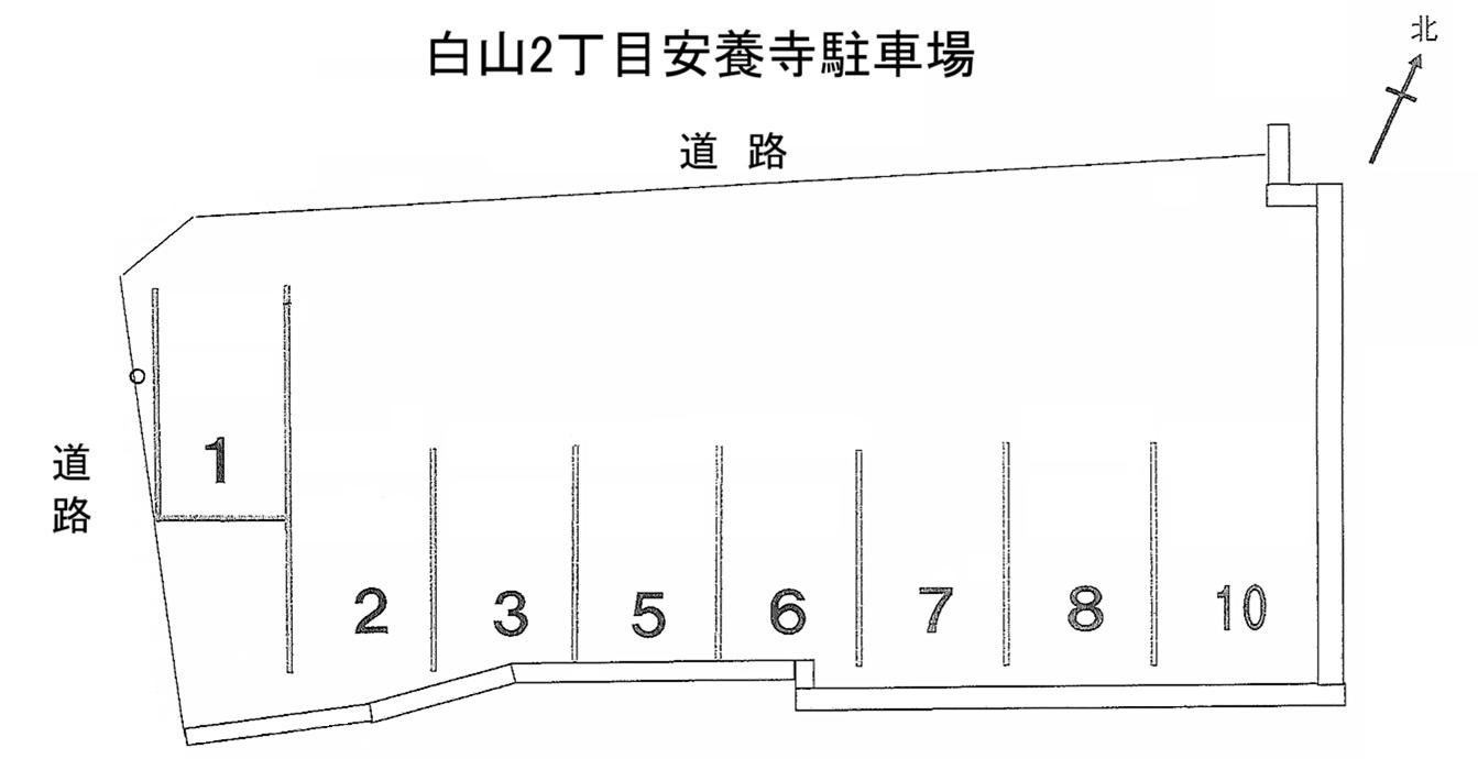 安養寺駐車場の駐車配置図