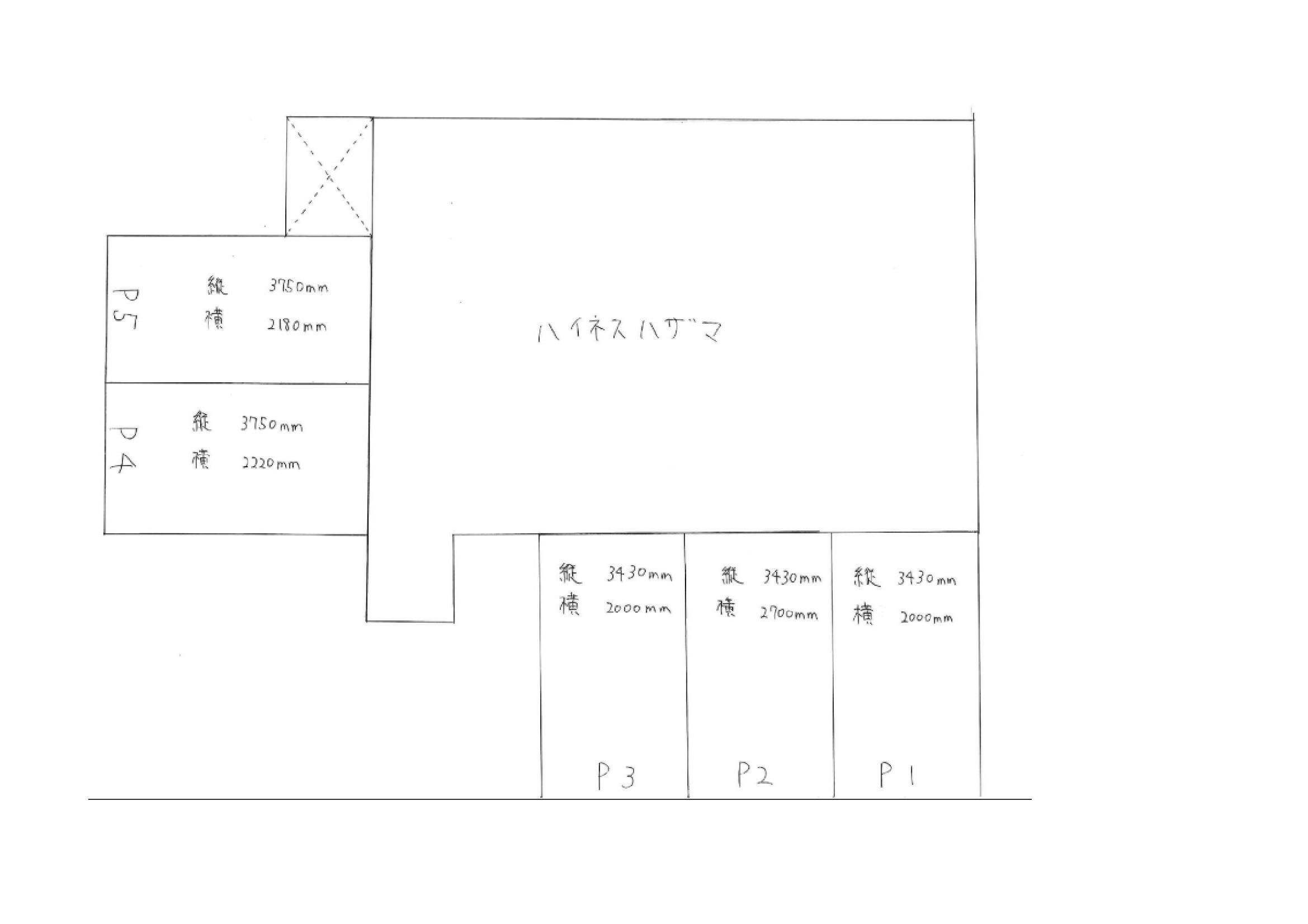 ハイネスハザマの駐車配置図