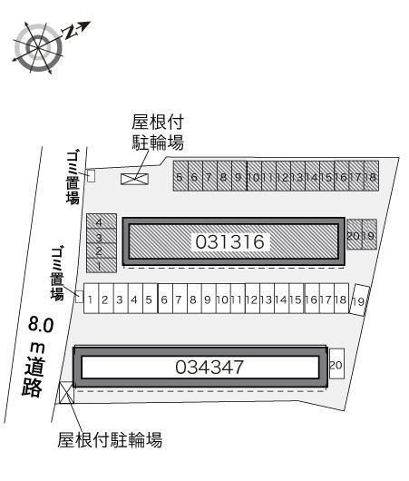 池新田(31316)の駐車配置図