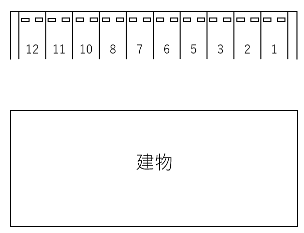 岡崎市土井町池田乙駐車場の駐車配置図