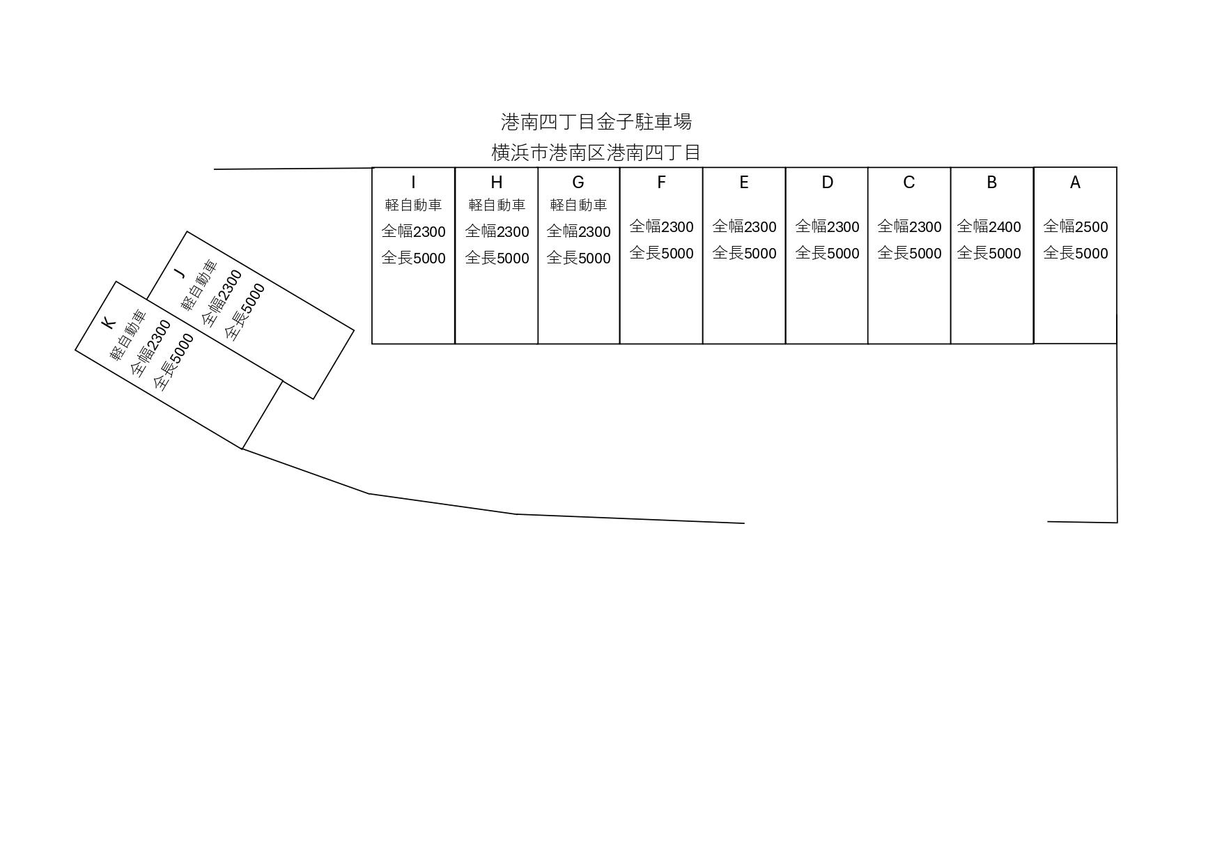 港南四丁目金子駐車場の駐車配置図