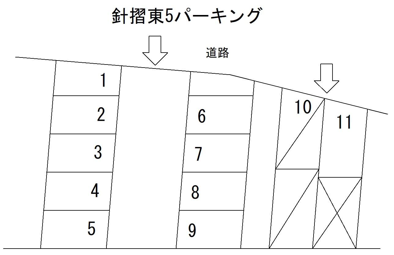 針摺東5パーキングの駐車配置図
