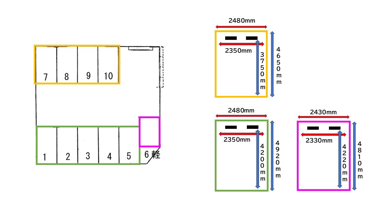 しじま台 野口駐車場の駐車配置図