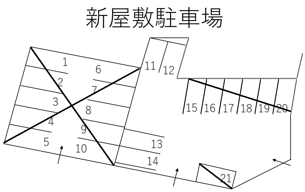 新屋敷駐車場-2の駐車配置図
