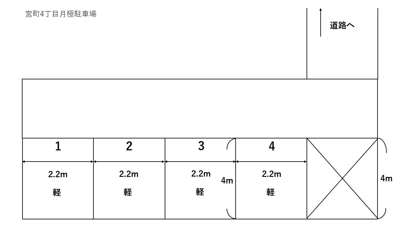 宮町四丁目月極駐車場の駐車配置図