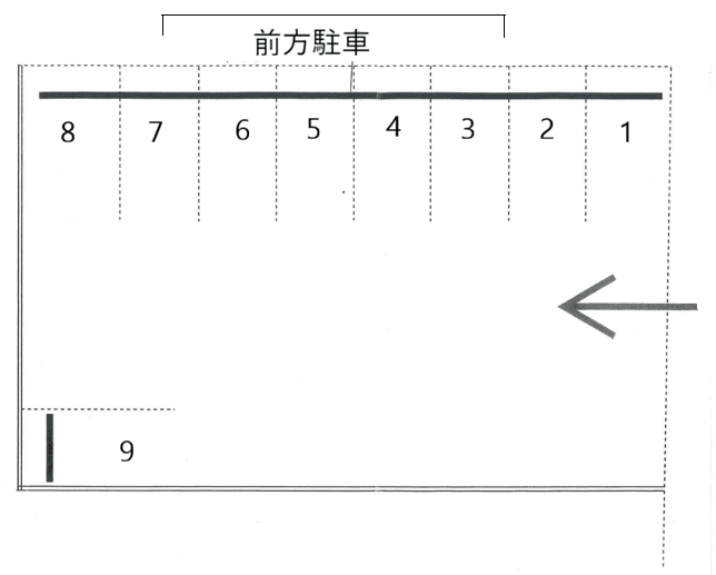 北子安香取駐車場の駐車配置図