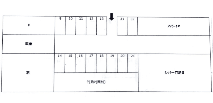 竹島パーキング(仲井)の駐車配置図