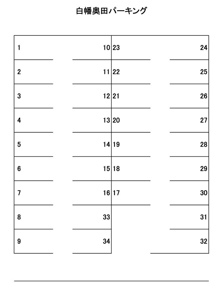 白幡奥田パーキングの駐車配置図