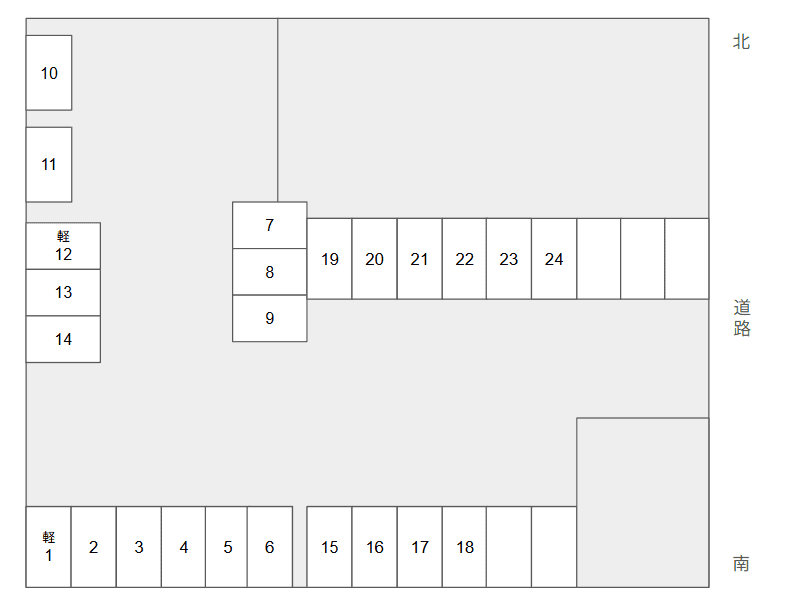 双葉産業駐車場の駐車配置図