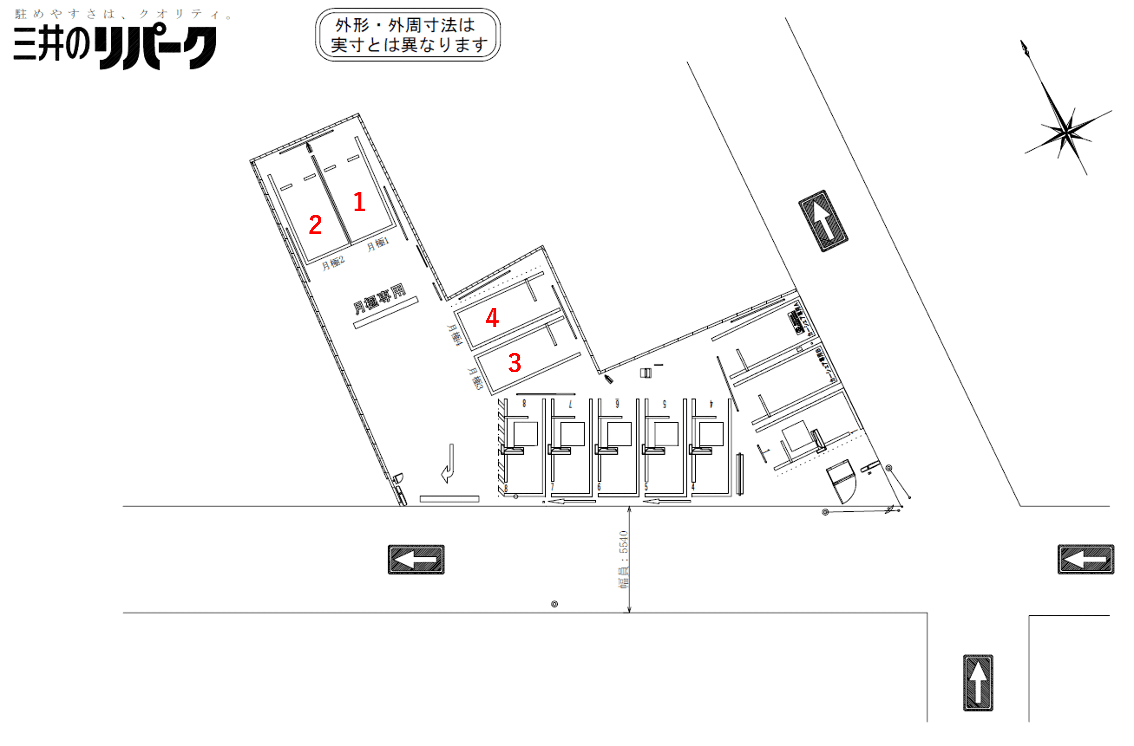 桃井1丁目第6の駐車配置図
