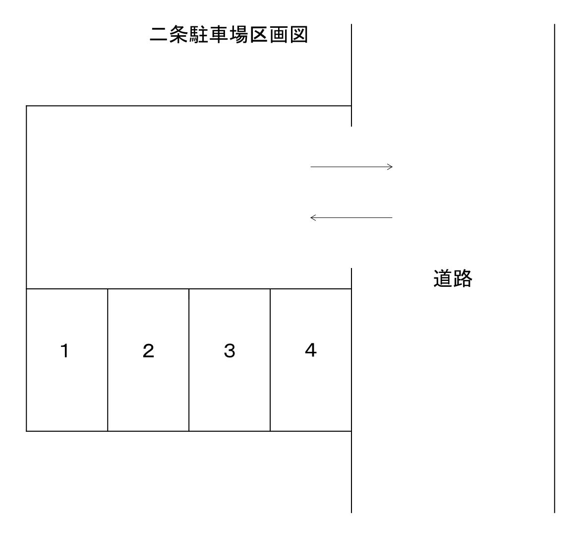 二条通パーキングの駐車配置図