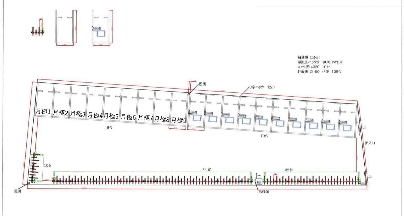 新河岸駅前第1の駐車配置図