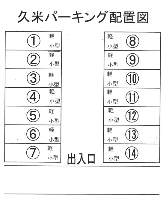 久米パーキングの駐車配置図