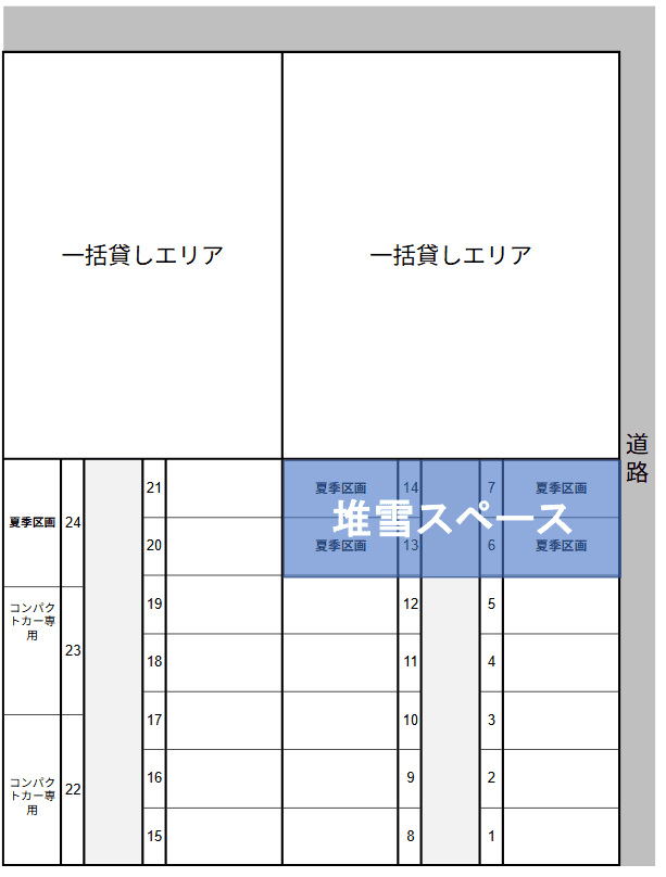 北30条東6丁目駐車場の駐車配置図