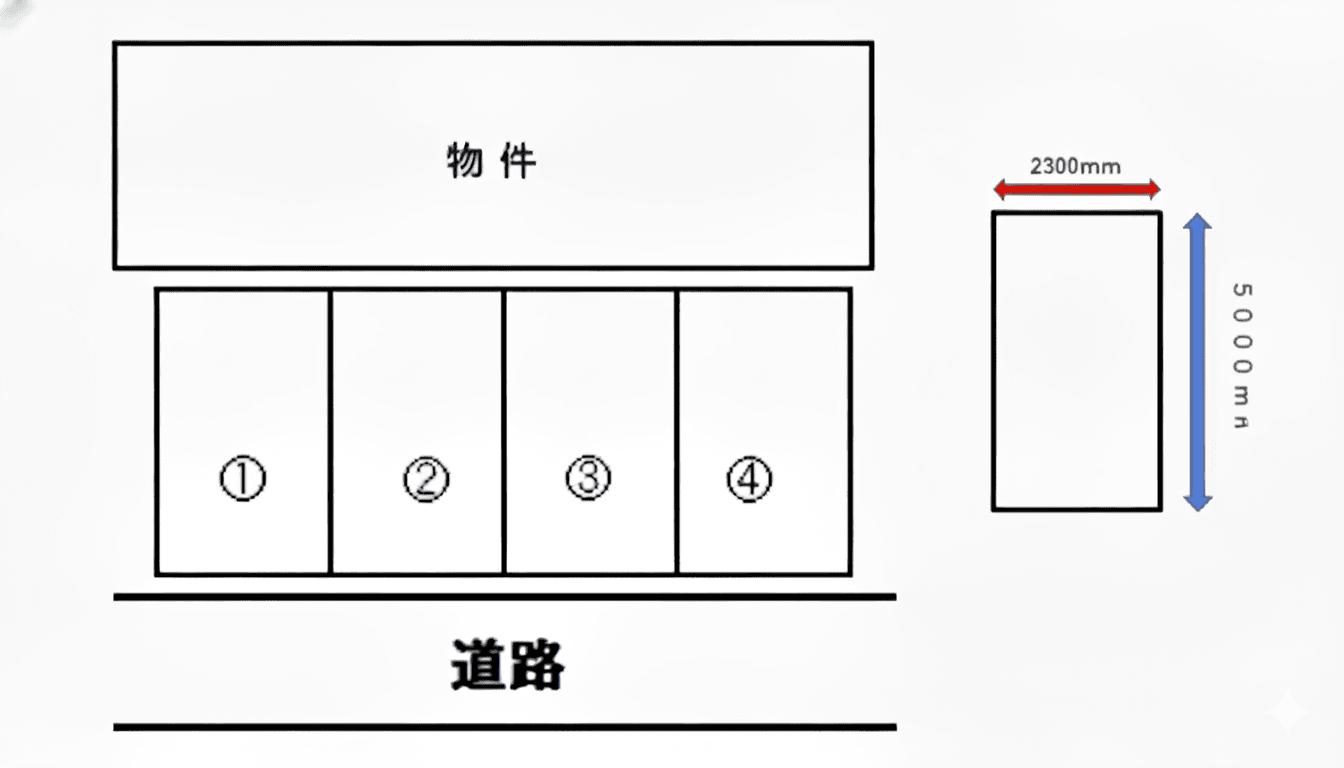 彦三2丁目Y駐車場の駐車配置図