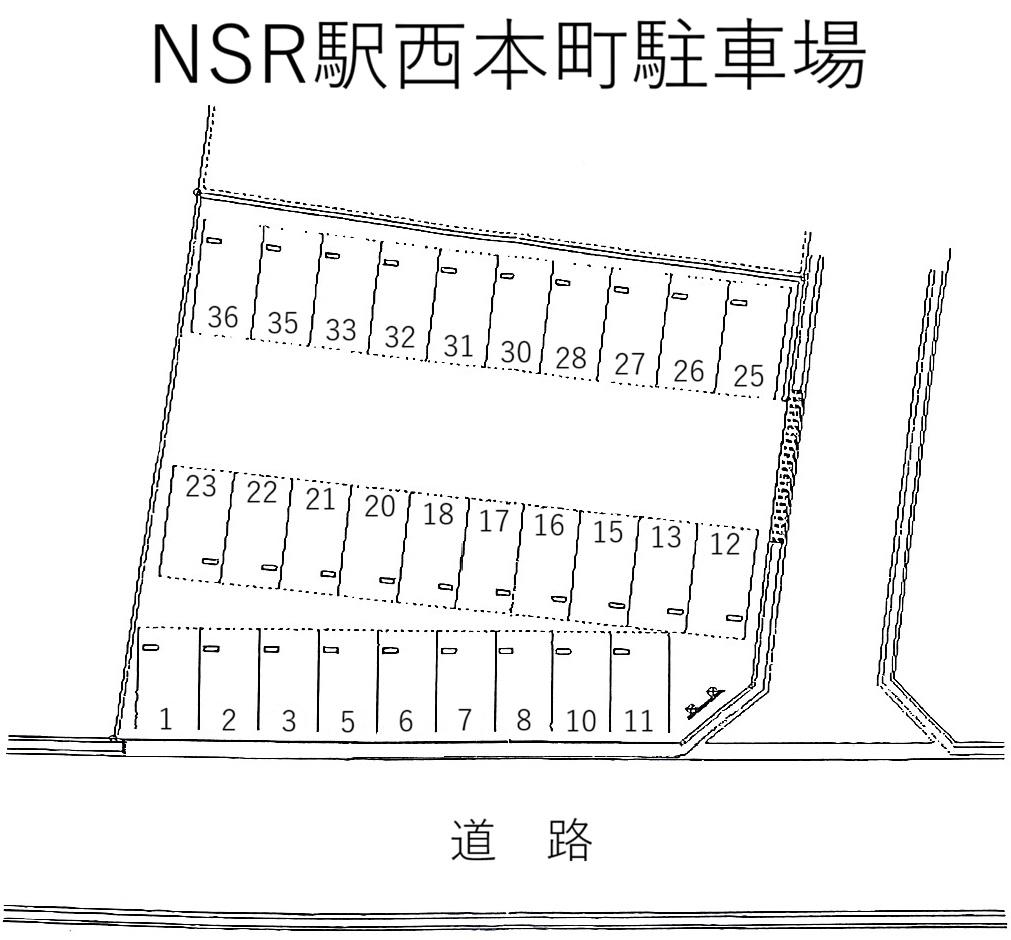 NSR駅西本町駐車場の駐車配置図