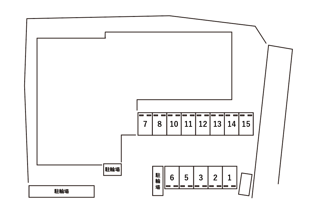 アンプルールクラージュコリーヌシャンⅡ駐車場の駐車配置図