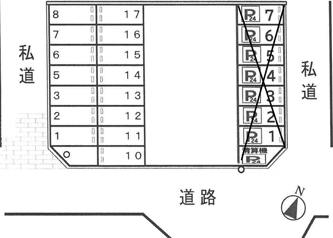 前窪産業駐車場Ⅲの駐車配置図