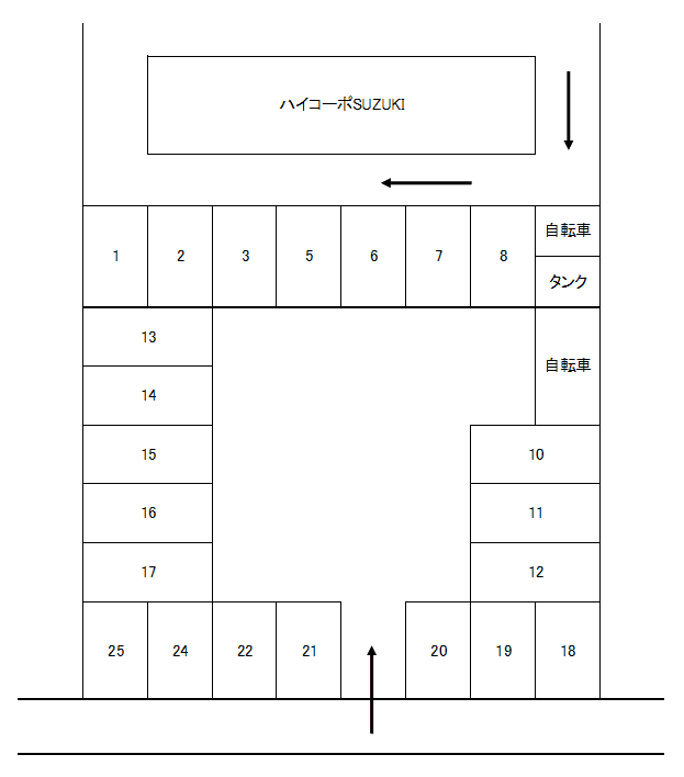 西小川2丁目駐車場の駐車配置図