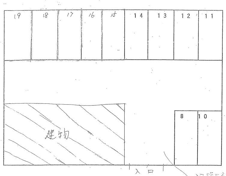 ガレージ北別府の駐車配置図
