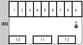 駅西神尾パーキングの駐車配置図