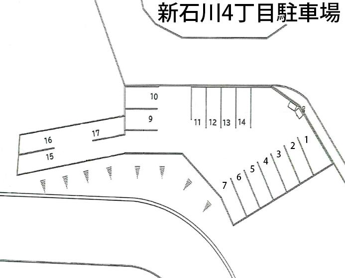 新石川4丁目駐車場の駐車配置図