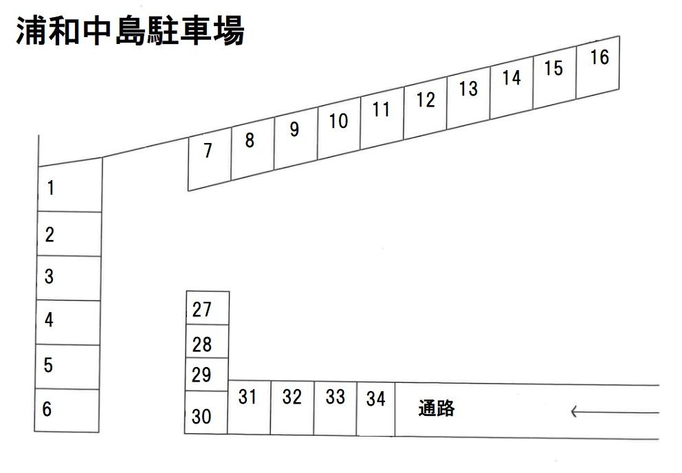 浦和中島駐車場の駐車配置図