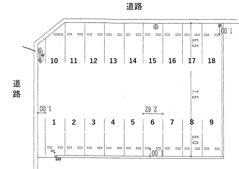 駅前町 T 駐車場の駐車配置図