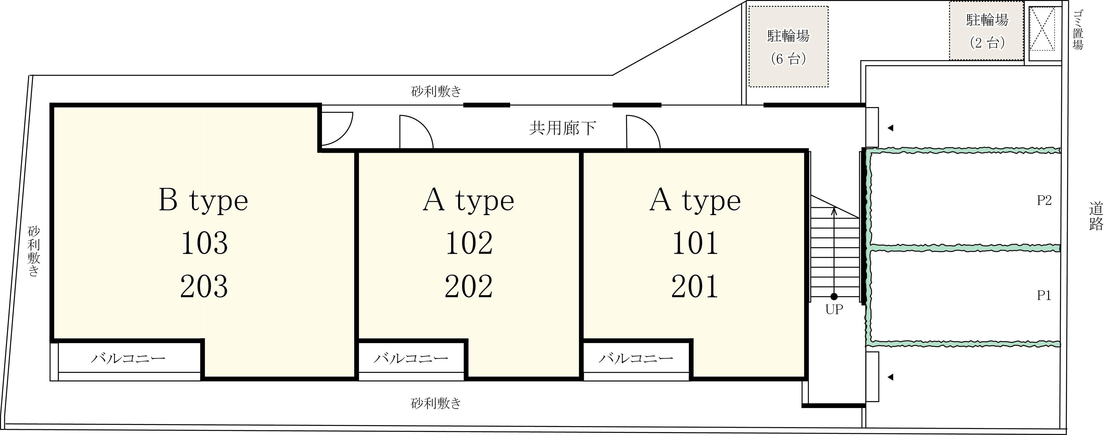 リブリ・由比ヶ浜駐車場の駐車配置図