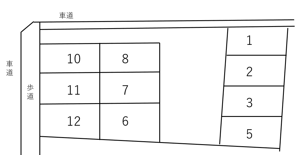 中山手駐車場の駐車配置図