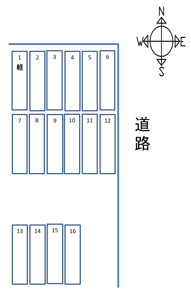 市川旦島駐車場の駐車配置図