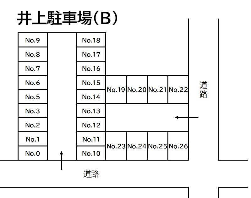 井上駐車場(B)の駐車配置図