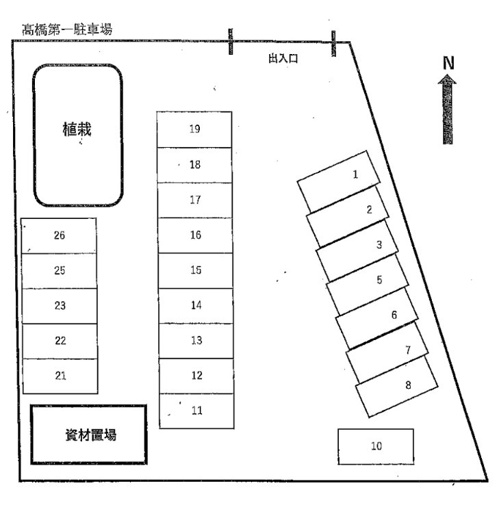 CD528 高橋第一駐車場の駐車配置図