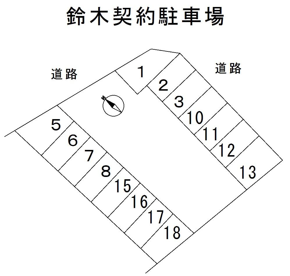 鈴木駐車場(大井神社)の駐車配置図