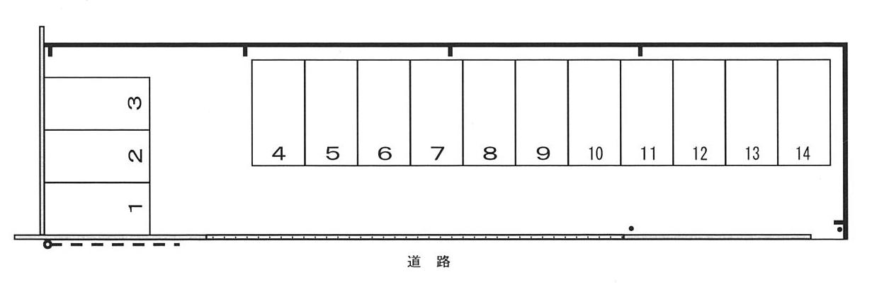 北川パーキングの駐車配置図