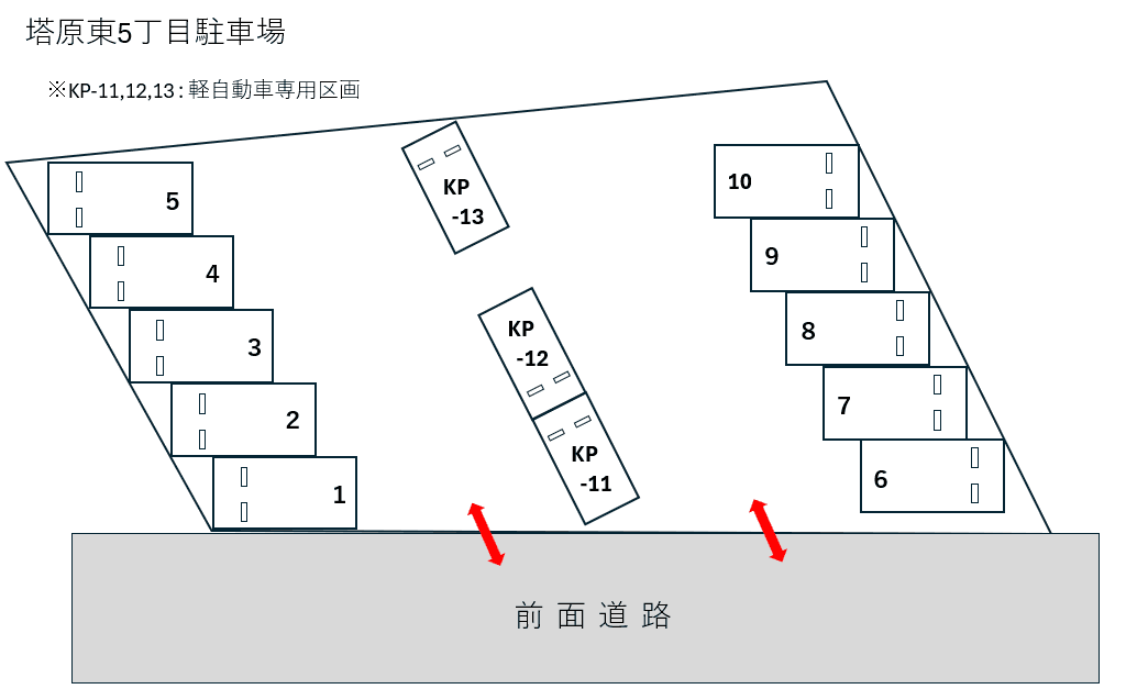 塔原東5丁目駐車場の駐車配置図