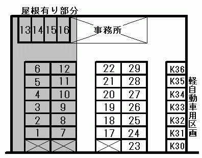 植田駐車場の駐車配置図