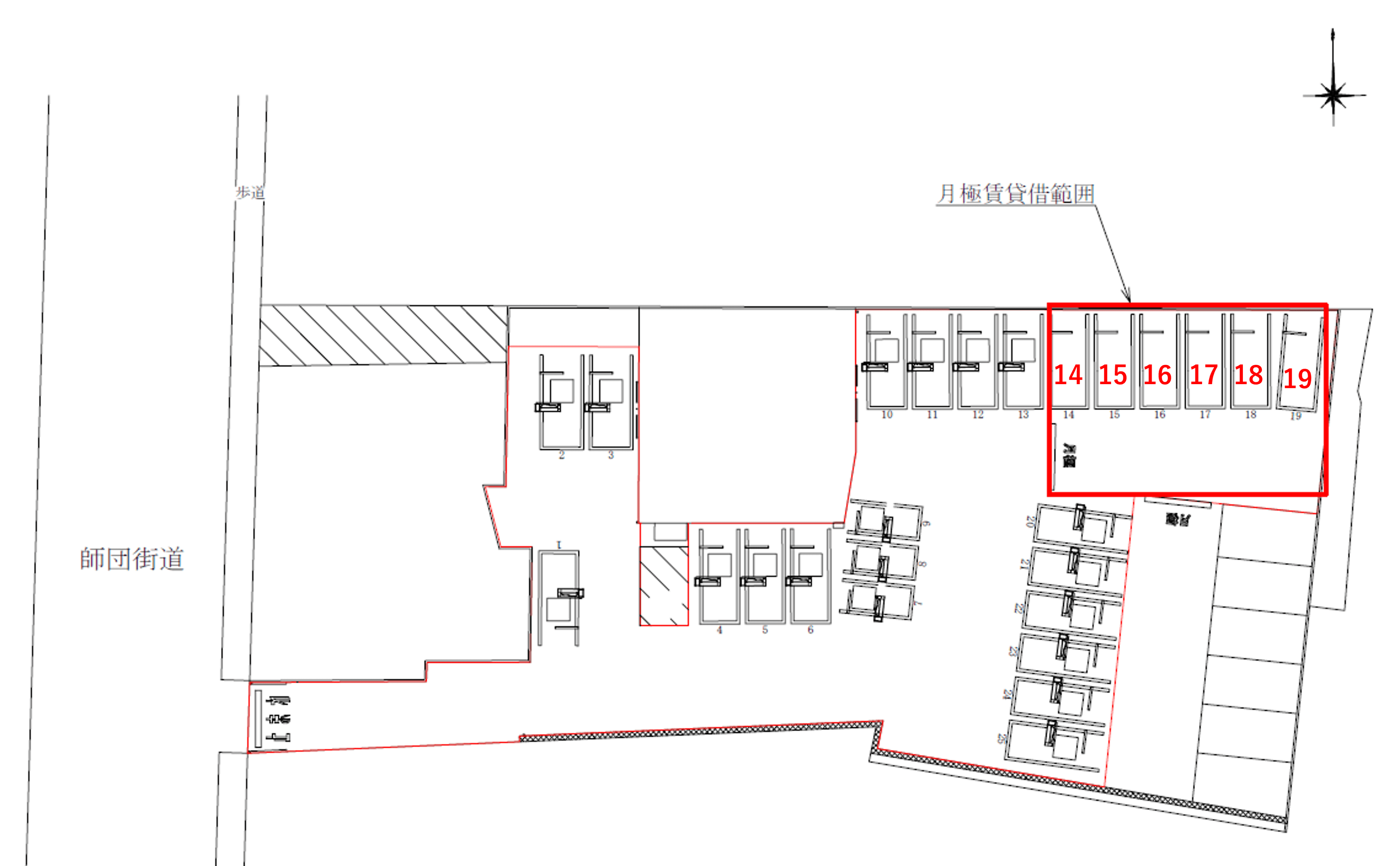 龍谷大学東の駐車配置図
