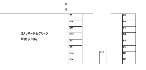 野口氷川町パーキングBの駐車配置図